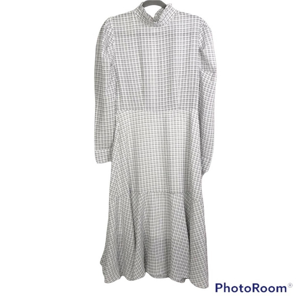 Sister Jean blue gingham long sleeve maxi dress size M